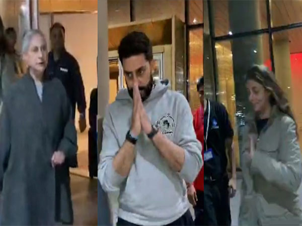 Jaya Bachchan, Abhishek Bachchan, Shweta Bachchan (Image Source: ANI)