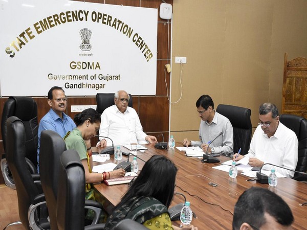 Chief Minister Bhupendra Patel at the Gandhinagar State Emergency Operation Center (Photo/ANI) 
