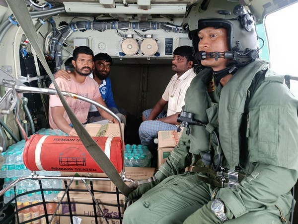 Indian Naval forces deployed to aid in flood relief in Andhra Pradesh (Photo/ Indian Navy)