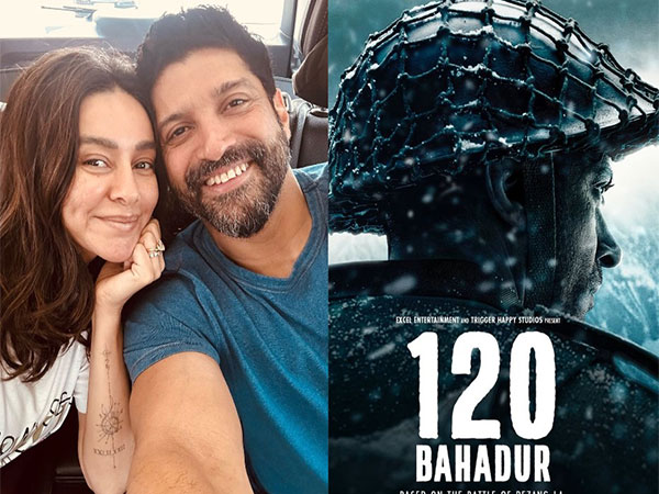  Shibani Dandekar, Farhan Akhtar, film120 Bahadur poster (Image Source: Farhan Akhtar/Instagram)