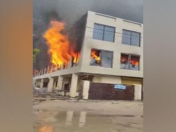 Fire breaks out at textile factory in Outer Delhi. (Photo/ANI)