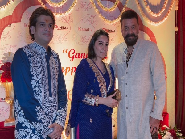 Shiv Sena leader Rahul Kanal, Sanjay Dutt, Maanayata Dutt (Image Source: ANI)