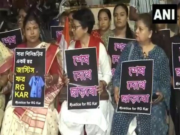 Women in Siliguri continue to protest in Siliguri. (Photo/ANI)
