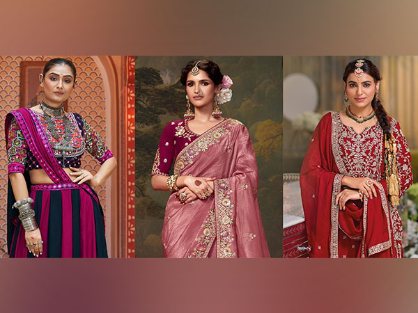 The collection features Lehengas for Garba and Dandiya Raas, Sarees for Karwa Chauth and Salwar Suits and Indo-Westerns for Diwali.