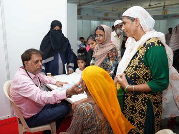 *Doctors conducting health check of patients during Mega Multispecialty Health Camp organized in Mumbai by Indian Minorities Foundation (IMF)