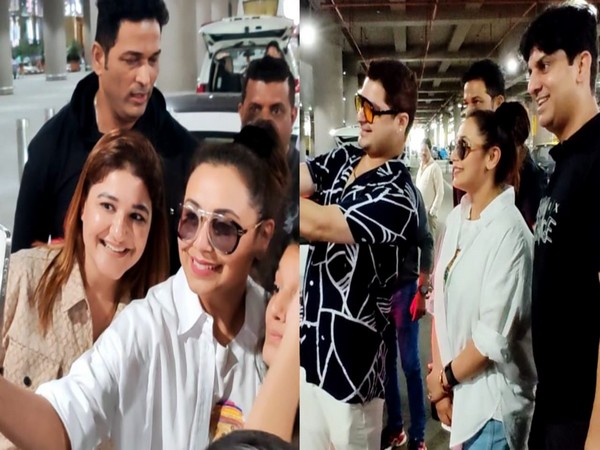Rani Mukherji at airport with fans (Photo/ANI)