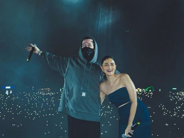 Actor Alia Bhatt with musician Alan Walker (Image source: Instagram @sunburnfestival)