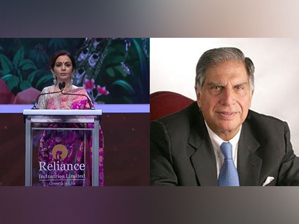 Late  Ratan Tata and Nita Ambani (Image source: @CMOMaharashtra, Reliance Industries Limited)
