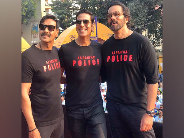 Actors Akshay Kumar and Ajay Devgn with Rohit Shetty (Image source: X)