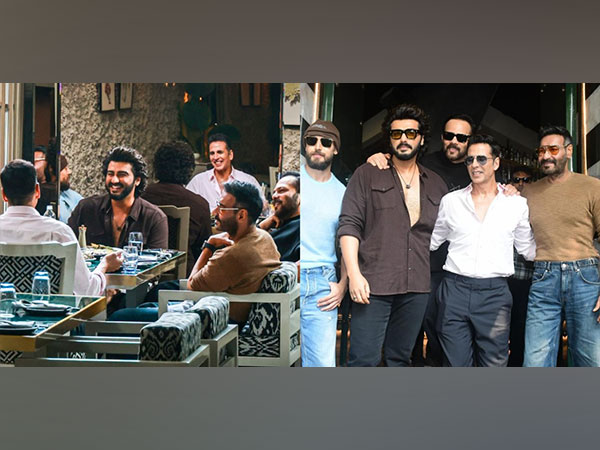 Ajay Devgn, Akshay Kumar, Tiger Shroff, Arjun Kapoor, Rohit Shetty (Image Source; Instagram@akshaykumar, Singham Again team)