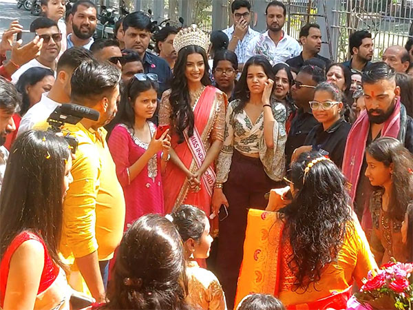 Femina Miss India World 2024 Nikita Powal in Ujjain (Image source/ANI) 