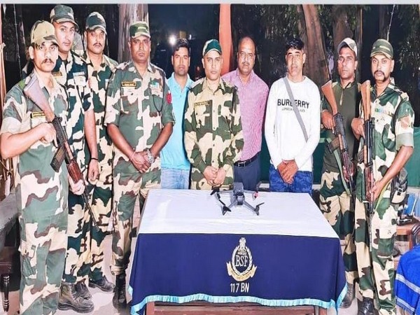 BSF troops with recovered drone (Picture: BSF) 