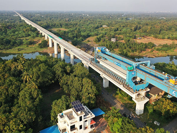 Bridge construction image under Mumbai-Ahmedabad High Speed Rail Project 