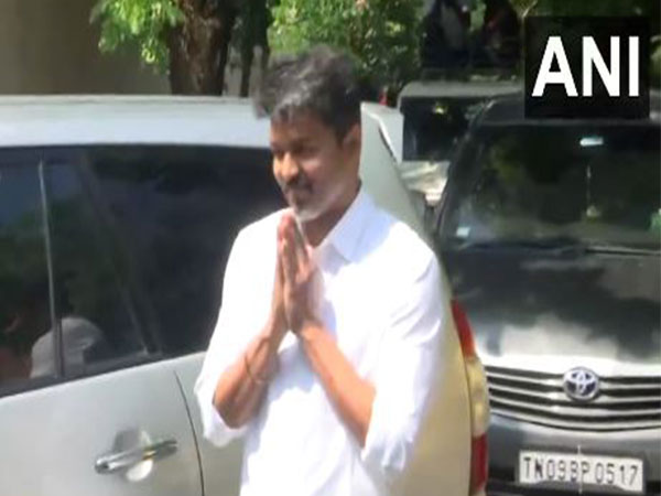 Vijay arrives at TVK office in Chennai on Sunday (Photo/ANI)