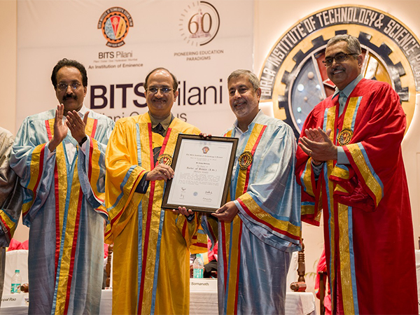 Sanjay Mehrotra, CEO of Micron receives honorary PhD from BITS Pilani’s Prof. Ramgopal Rao, Prof Sudhirkumar Barai & ISRO’s Chairman, Dr. S. Somanath