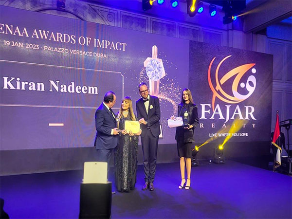 The renowned Real Estate tycoon from Dubai Kiran Khawaja receiving awards from former French President François Hollande