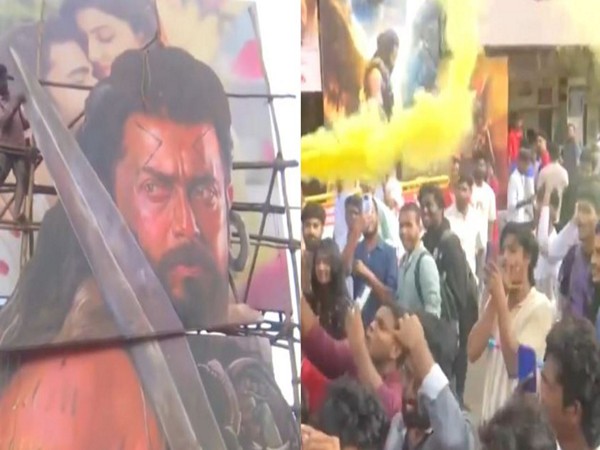 Fans gathered to celebrate Suriya's 'Kanguva' release (Photo/ANI)
