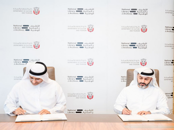 DCT Abu Dhabi and the National Library and Archives sign an MoU to enhance cultural and knowledge exchange. (Photo: WAM)