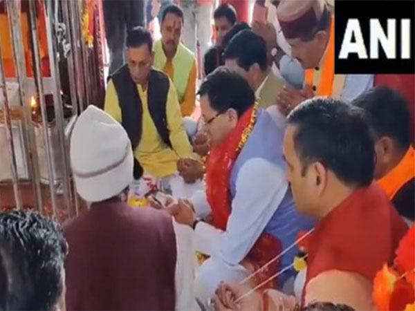 Uttarakhand CM Dhami offered prayers at Kalimath Temple in Rudraprayag (Photo/ANI)