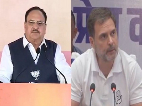 BJP chief JP Nadda and Congress leaer Rahul Gandhi (Photo/ANI)