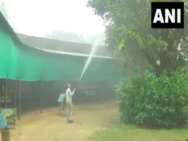 Water sprinklers in use to combat air pollution inside Delhi Zoo (Photo/ANI)