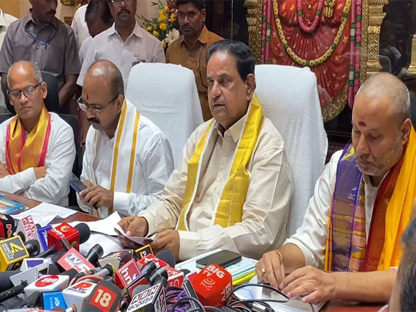 TTD Chairman BR Naidu (second from right). (Photo/ANI)