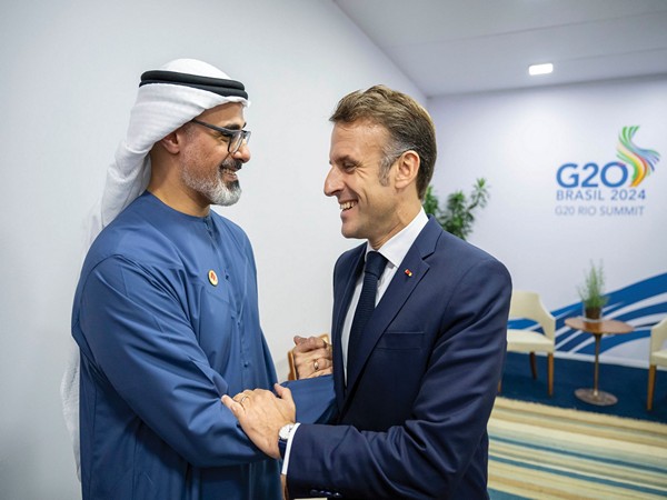 Crown Prince of Abu Dhabi holds discussions with President of France at G20 summit (Image/WAM)