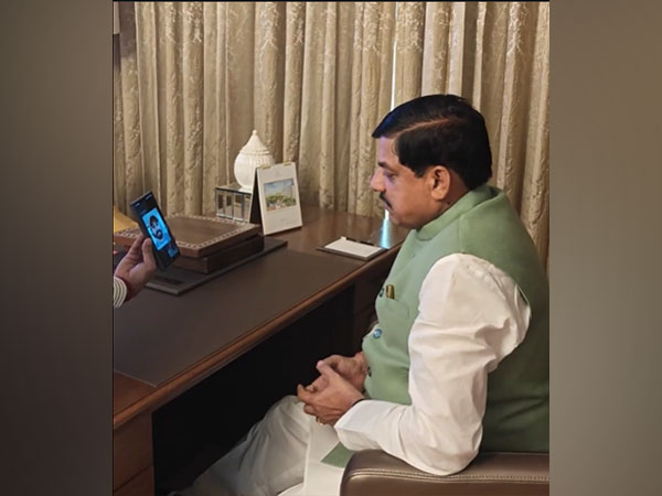 MP CM Mohan Yadav speaking to actor Vikrant Massey(Photo/X @DrMohanYadav51)