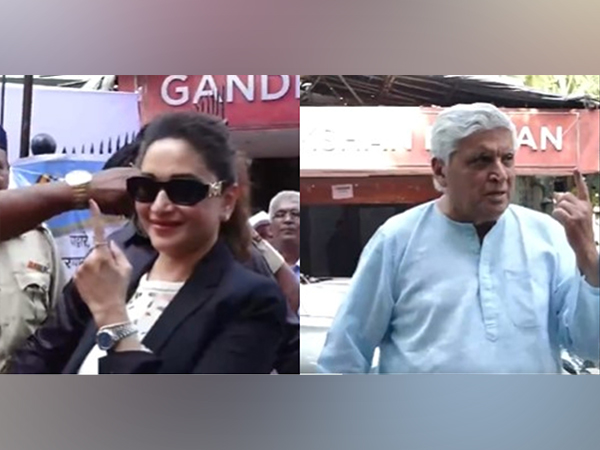 Madhuri Dixit, Javed Akhtar (Image source/ANI)