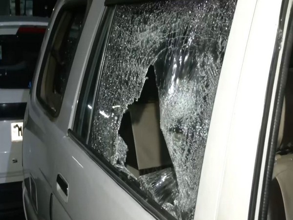 Zonal officer car attacked in Nagpur. (Photo/ANI)
