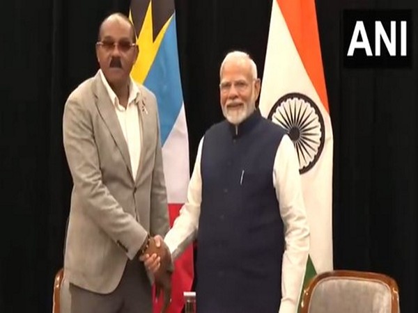 Prime Minister Narendra Modi with Prime Minister Gaston Browne of Antigua and Barbuda. (Photo/ ANI)