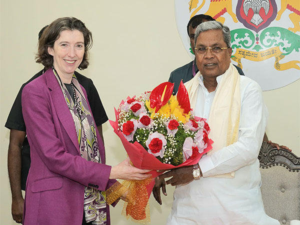 Karnataka Chief Minister Siddaramaiah with British High Commissioner Linda Cameron (Photo/ANI)