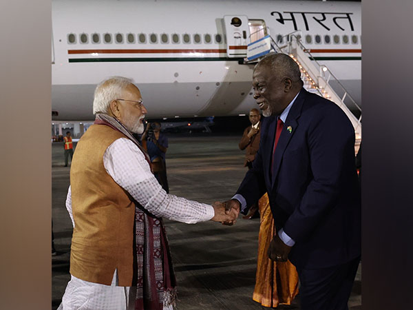 PM Narendra Modi departs from Georgetown, Guyana, after a historic visit.  (Photo: ANI/DD News)