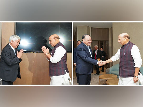 Rajnath Singh meeting Japanese Defence Minister General Nikatani and Defence Secretary of the Philippines in Laos (Photo/ X@ rajnathsingh)
