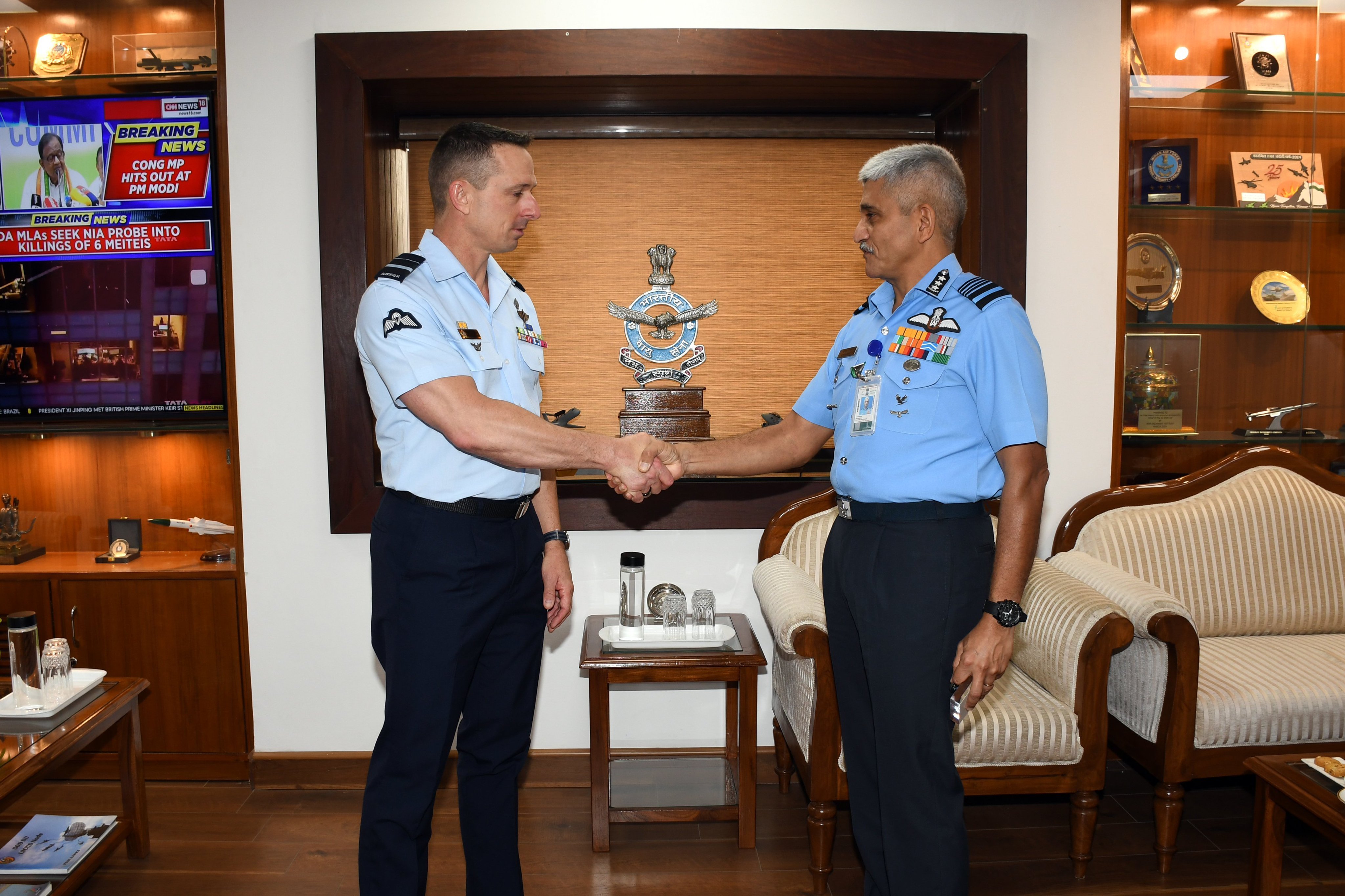 The meeting between the Royal Australian Air Force and the Indian Air Force officers during the Staff Talks (Photo/ X @IAF_MCC)