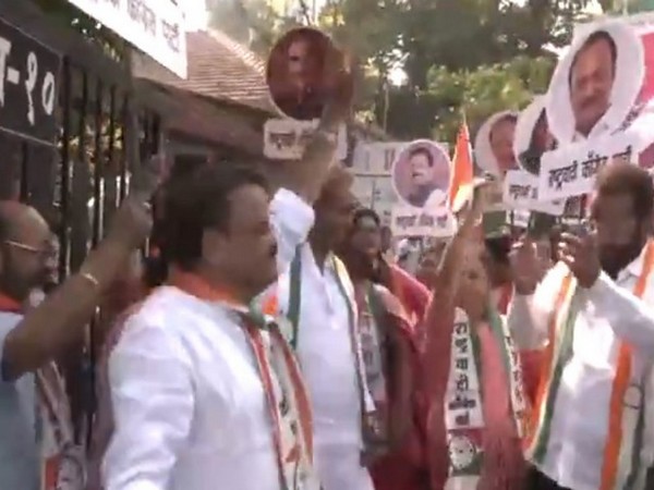 Celebrations at NCP office in Mumbai (Photo/ANI)
