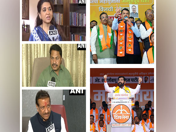 Leaders from Mahayuti and Maha Vikas Agadhi alliance (Photo/ANI)