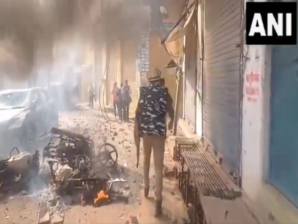 Visuals from the spot of stone pelting (Photo/ANI)