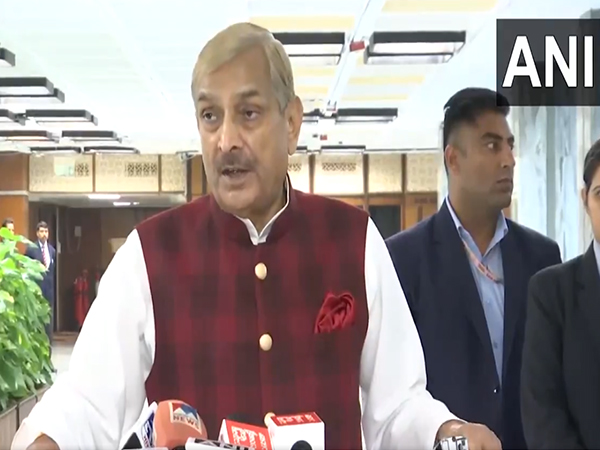 Congress MP Pramod Tiwari addressing reporters after the all party meeting in Parliament ahead of Winter Session. (Photo/ANI)