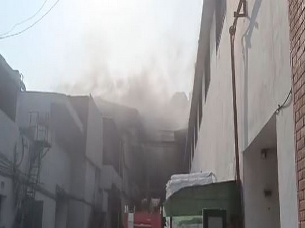 Visuals from the fire at the cloth factory (Photo/ANI) 