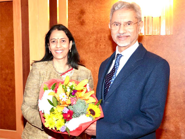 External Affairs Minister S Jaishankar with India’s Ambassador to Italy, Vani Rao (Image: X@IndiainItaly)