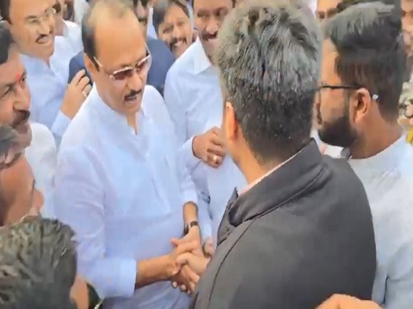 Screengrab of viral video of Ajit Pawar with his newphew Rohit Pawar