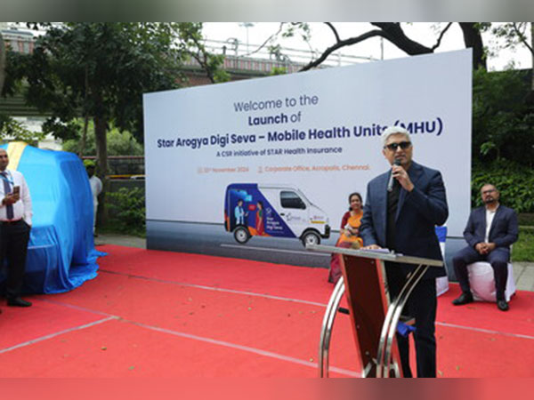 Anand Roy, MD & CEO, Star Health and Allied Insurance, unveiling Star Arogya Digi Seva — Mobile Health Units (MHU), in Chennai