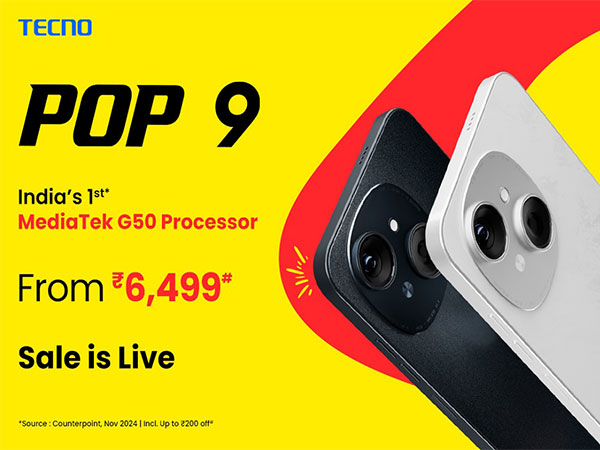 TECNO POP 9 with India’s first MediaTek G50 Hits Shelves on 26th November
