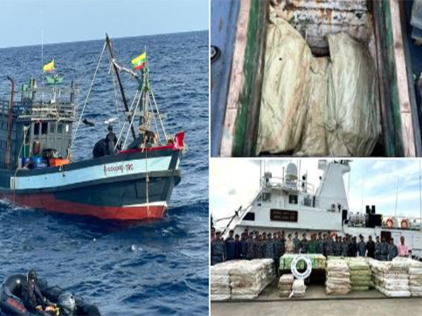 Indian Coast Guard apprehends Mayanmarese boat with 5500 kg drugs. (Photo source: Indian Coast Guard)