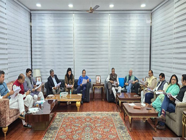 A visual from BJP's manifesto commitee meet. (Photo/ ANI) 