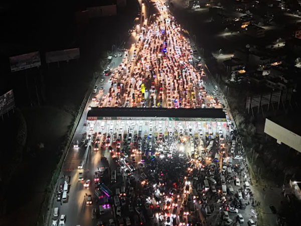 Pakistanis marching in Islamabad at night during protests (Photo/ X@PTIofficial)