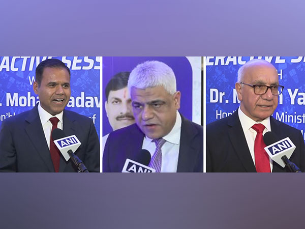 Members of the Indian Diaspora lauding CM Yadav's efforts to bring investments into Madhya Pradesh (Photo/ANI)