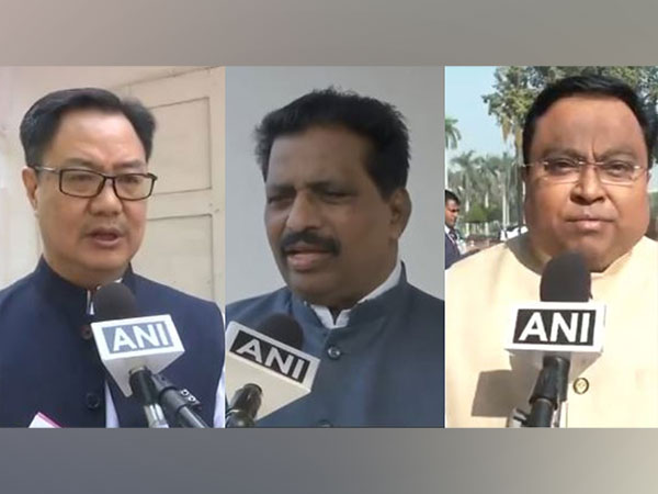 Parliamentary Affairs Minister Kiren Rijiju,Congress MP K Suresh & BJD MP Sasmit Patra (Photo/ANI)