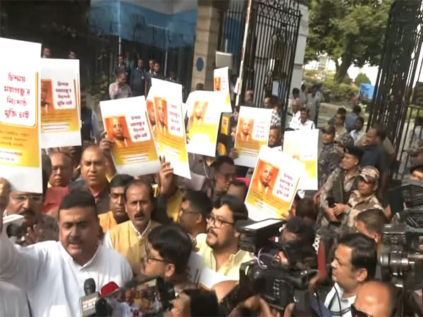 West Bengal BJP protests arrest of ISKCON leader Chinmoy Krishna Das. (Photo/ANI) 